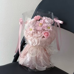 (3R023) S Size Soap Flower Transparent Pao Pao Bouquet 