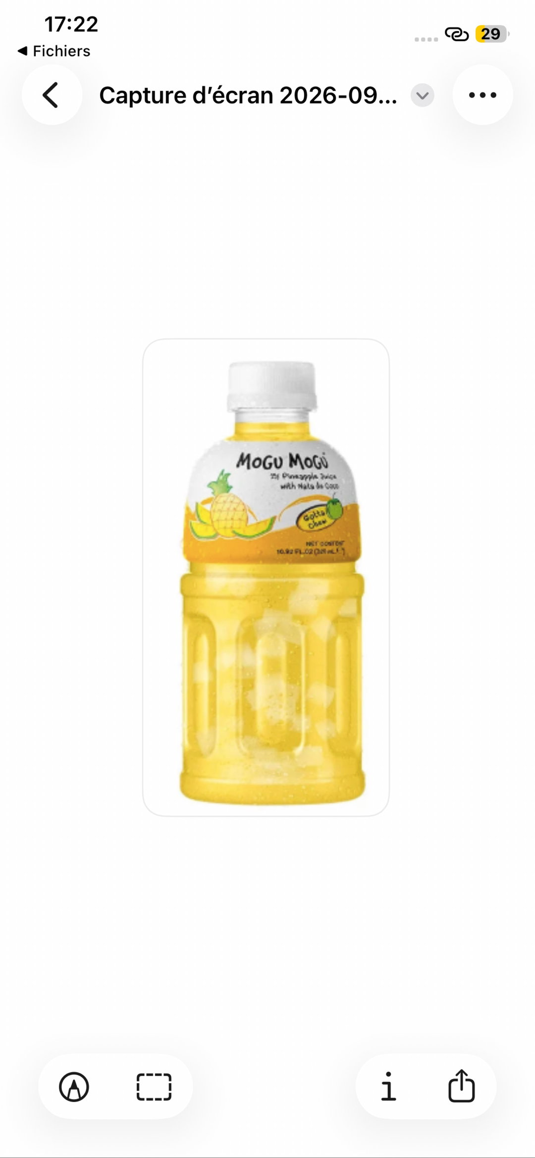 Bouteille Mogu Mogu Ananas 32cl