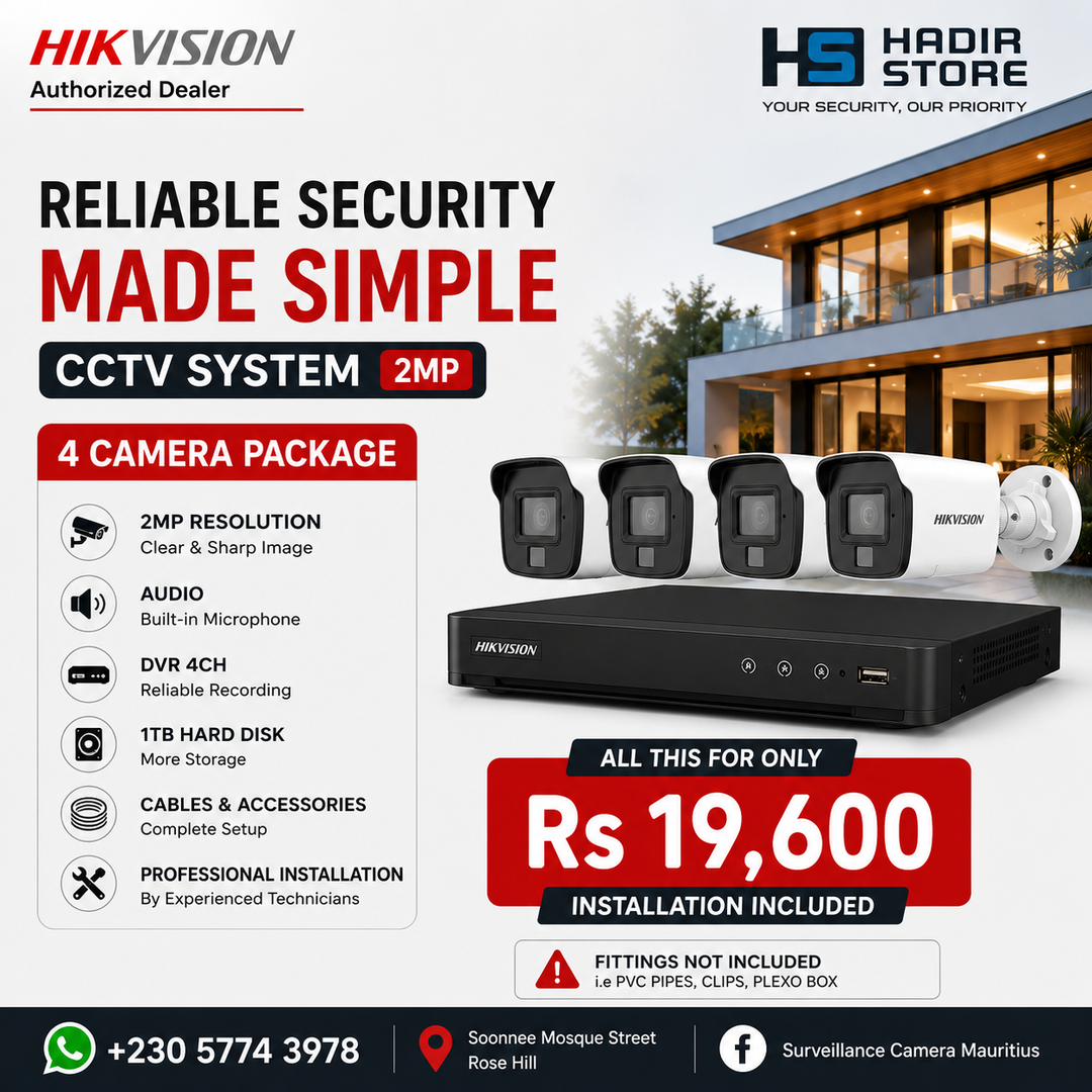 Hikvision Package 4 camera 2MP