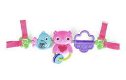 Busy Birdies Carrier Toy Bar Musical Take-Along Toy with Lights, Ages Newborn +, Pink