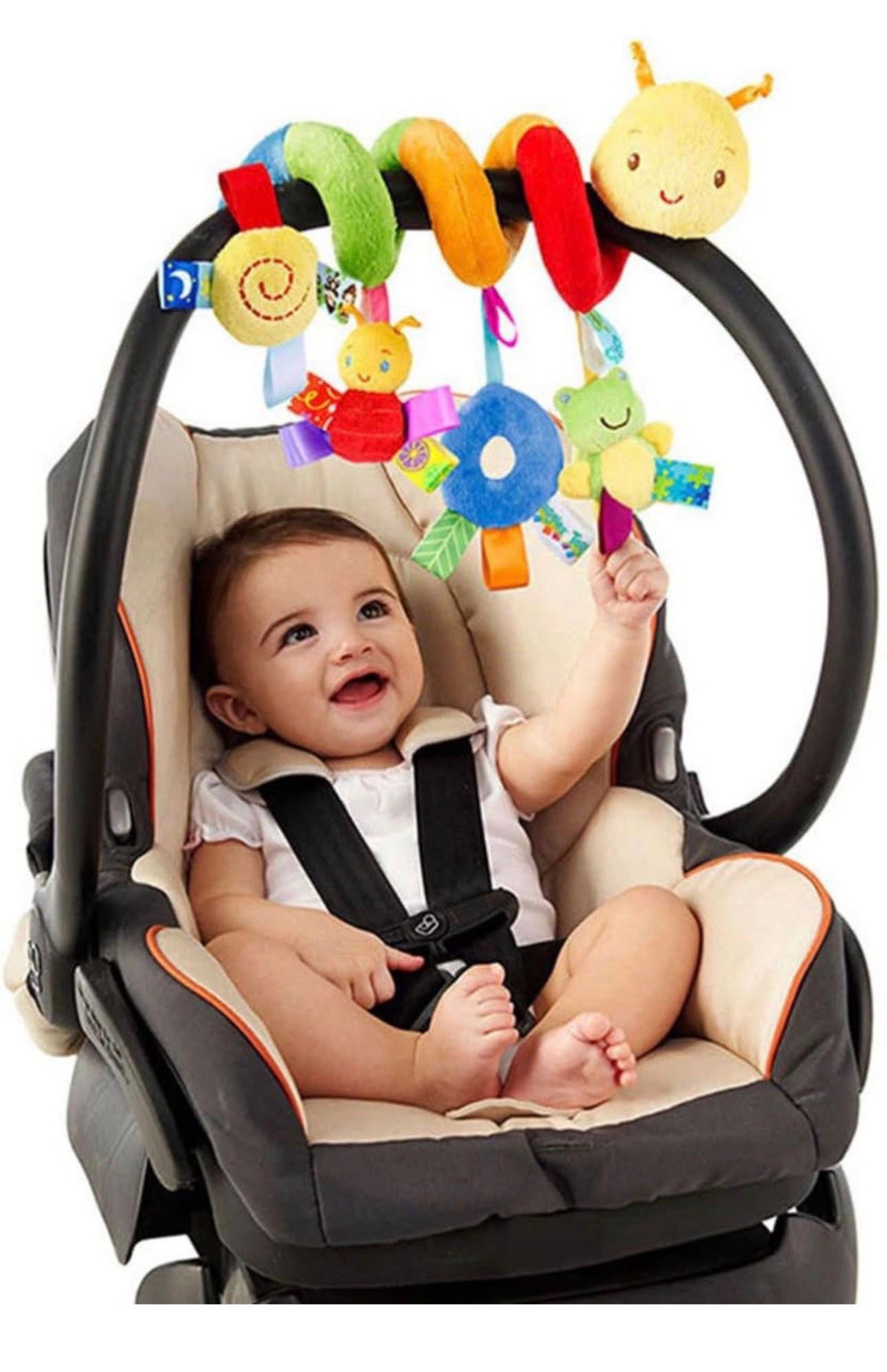 Car Seat Toys, Toys for Car Seat Crib Mobile Bed Around Rattle Bell Cartoon Insect Stroller Hanging Stuffed Wrap Spiral Safety Plush Toys for Crib Bed Stroller Car Seat Bar_0