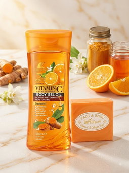 ROUSHUN Vitamin C & Turmeric Body Gel Oil 200ml + Soap