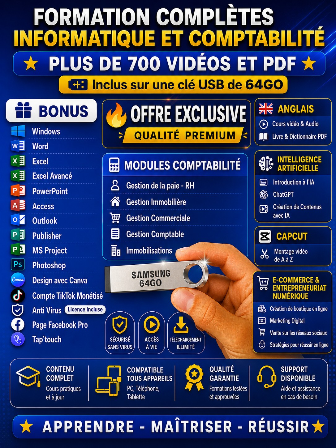 FORMATION COMPLÈTE SUR CLÉ USB 64 GO_0