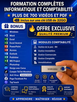 Clé USB de Formation en Informatique et Comptabilité 