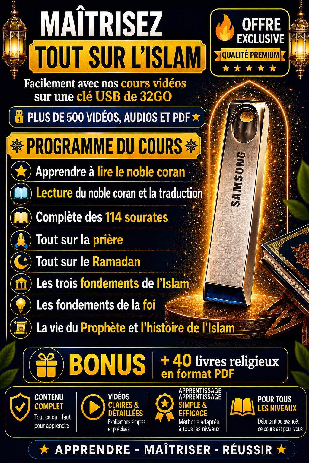 Clé USB de Formation en ISLAM 