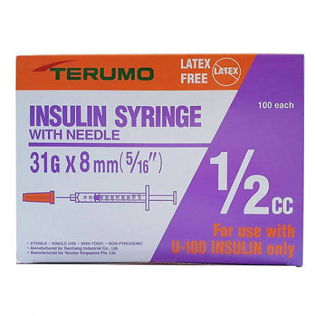 Terumo Insulin Syringe 31g 8mm 1ml/100 units  10pcs