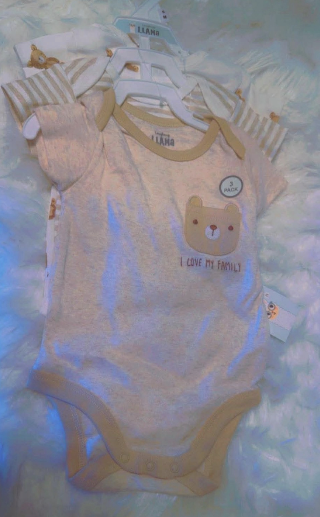 Unisex I love my family llama 3 pc onesies