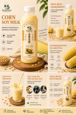 🌽Golden soy corn milk 400mls - Cold only