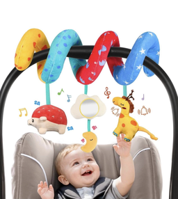 Car Seat Toys, Toys for Car Seat Crib Mobile Bed Around Rattle Bell Cartoon Insect Stroller Hanging Stuffed Wrap Spiral Safety Plush Toys for Crib Bed Stroller Car Seat Bar