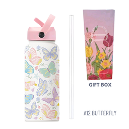 1000ML 3D FLORAL THUMBLER THERMOS BOTTLE
