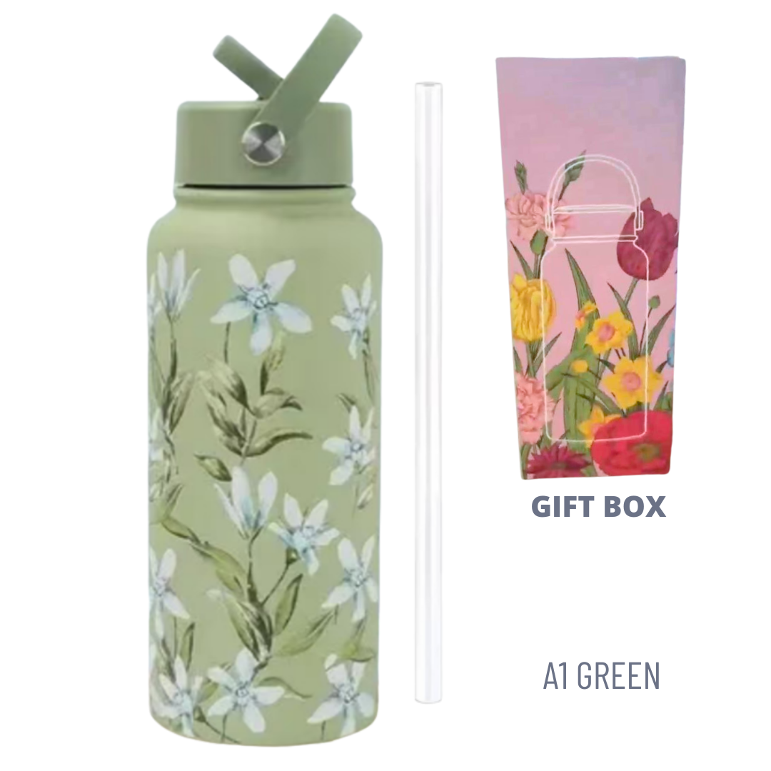 1000ML 3D FLORAL THUMBLER THERMOS BOTTLE_5