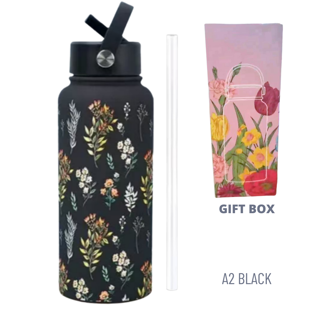 1000ML 3D FLORAL THUMBLER THERMOS BOTTLE_6