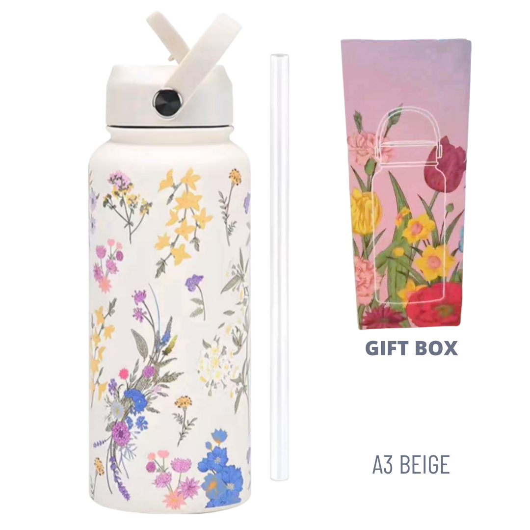 1000ML 3D FLORAL THUMBLER THERMOS BOTTLE_7