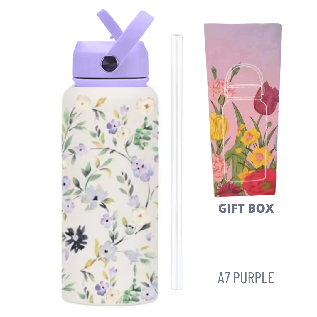 1000ML 3D FLORAL THUMBLER THERMOS BOTTLE_11
