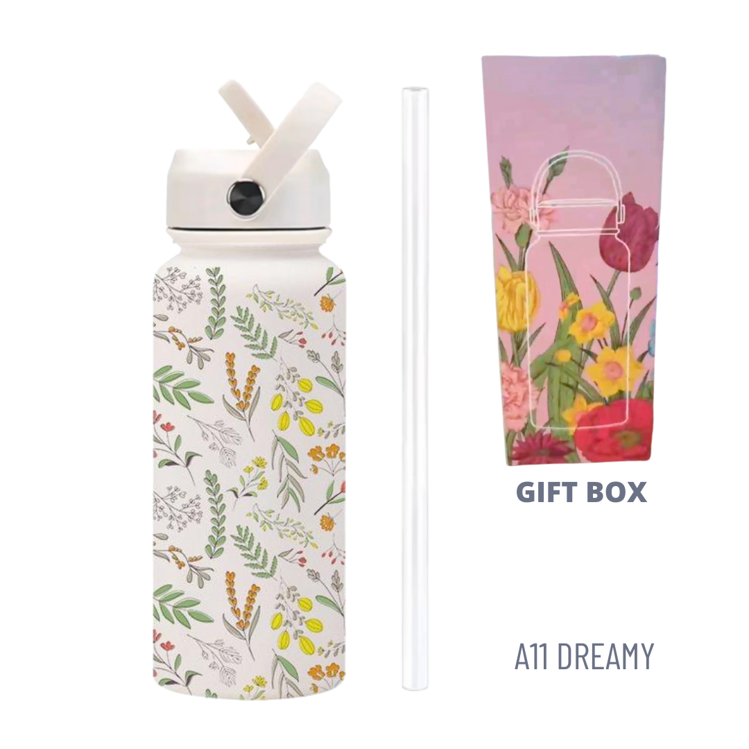 1000ML 3D FLORAL THUMBLER THERMOS BOTTLE_14