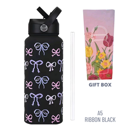 1000ML 3D FLORAL THUMBLER THERMOS BOTTLE