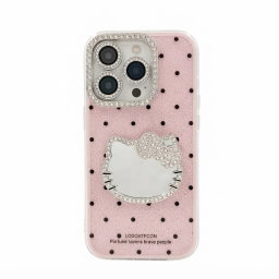 Case para iPhone de Hello Kitty, con patrón de puntitos y espejo