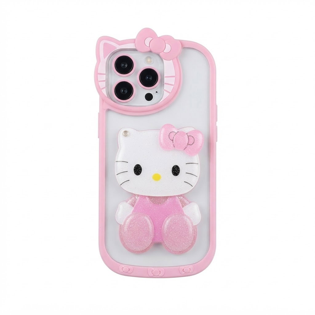 Case para iPhone de Hello Kitty con espejo y soporte _0