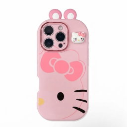 Case de Silicona para iPhone de Hello Kitty con orejitas 3D 