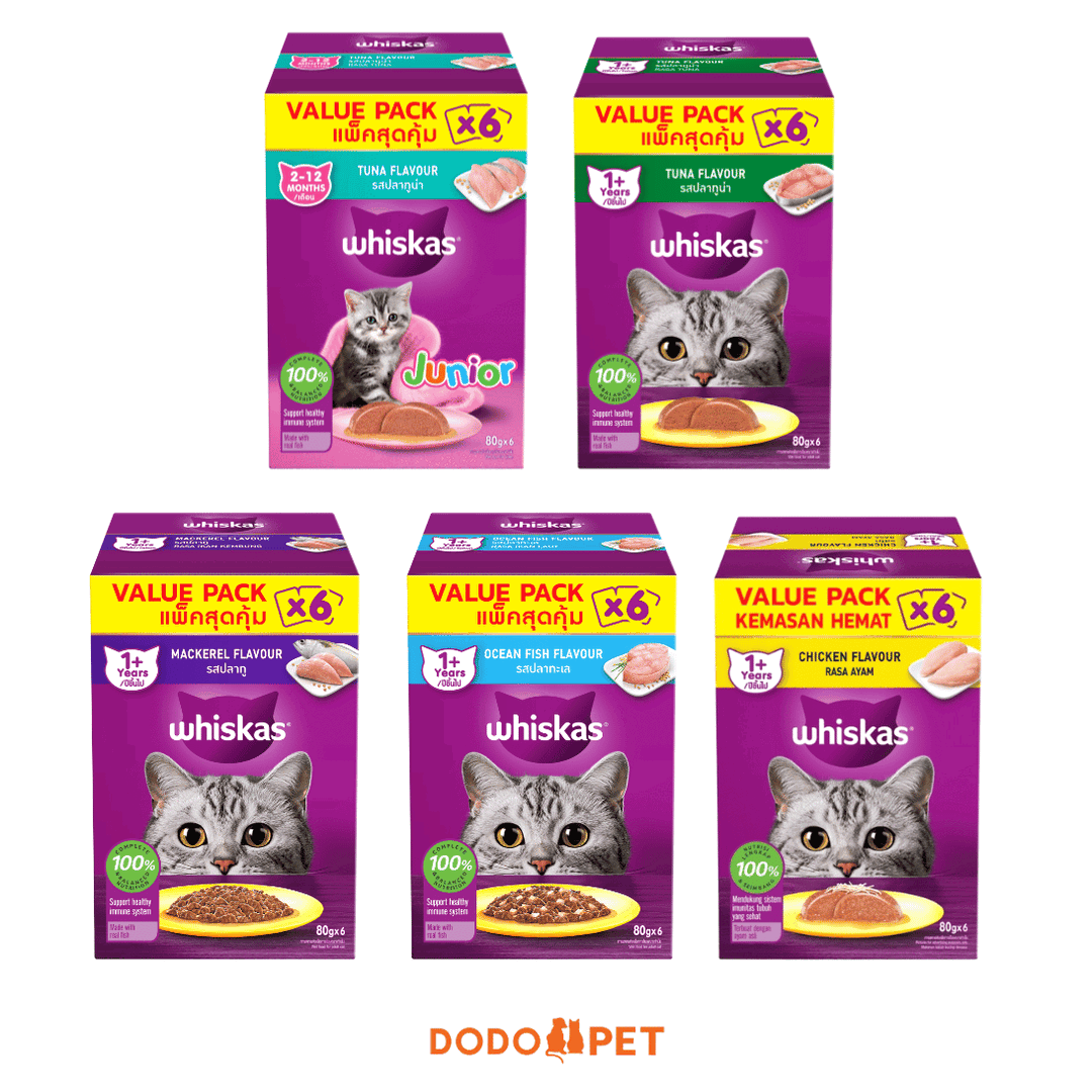 Whiskas Value Pack Wet Cat Food (80g x 6)