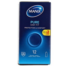 Manix PURE - EASY FIT - Préservatifs Protection et Confort, 10+2 Unités