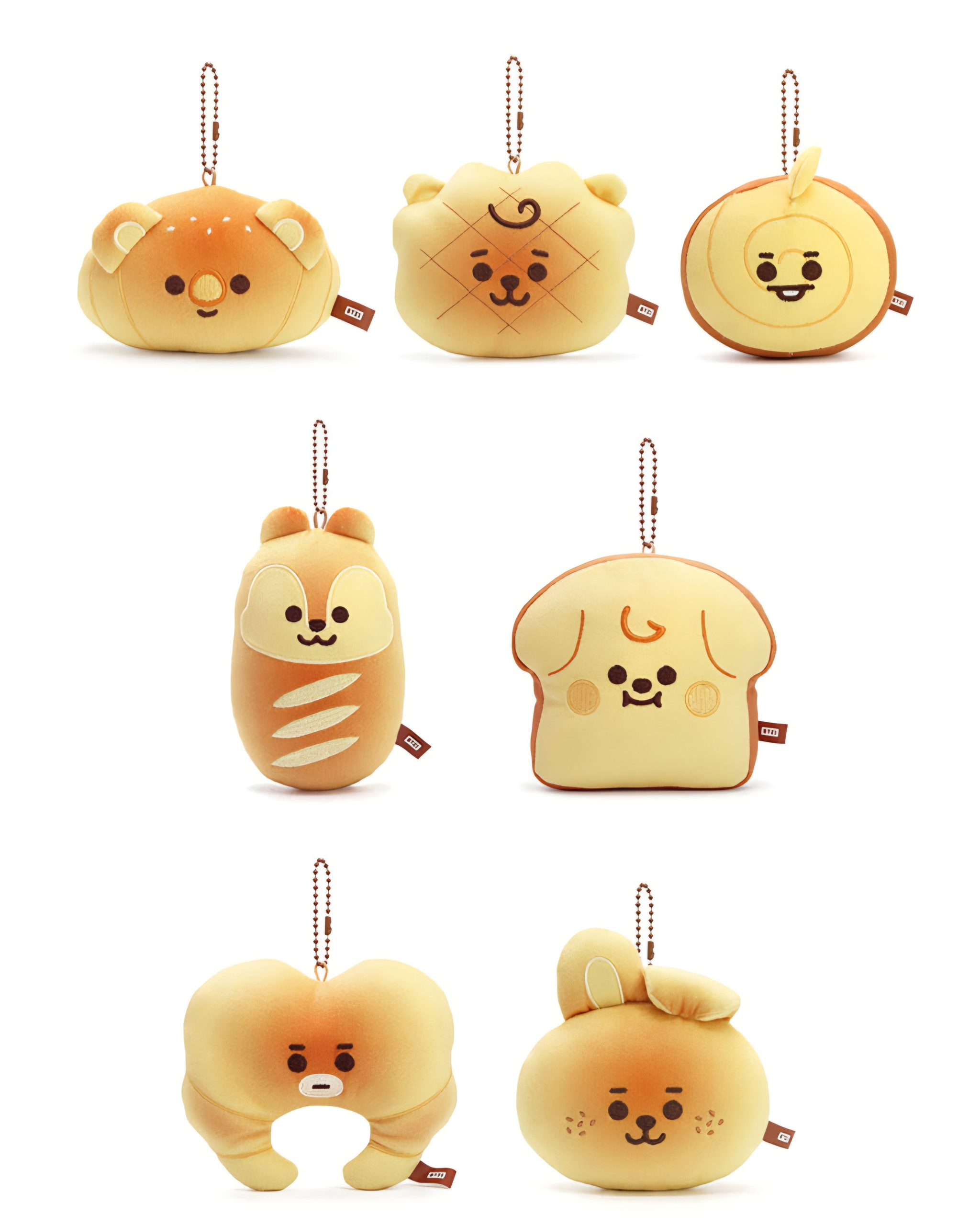 BT21 Bakery Face Plush Keyring_2