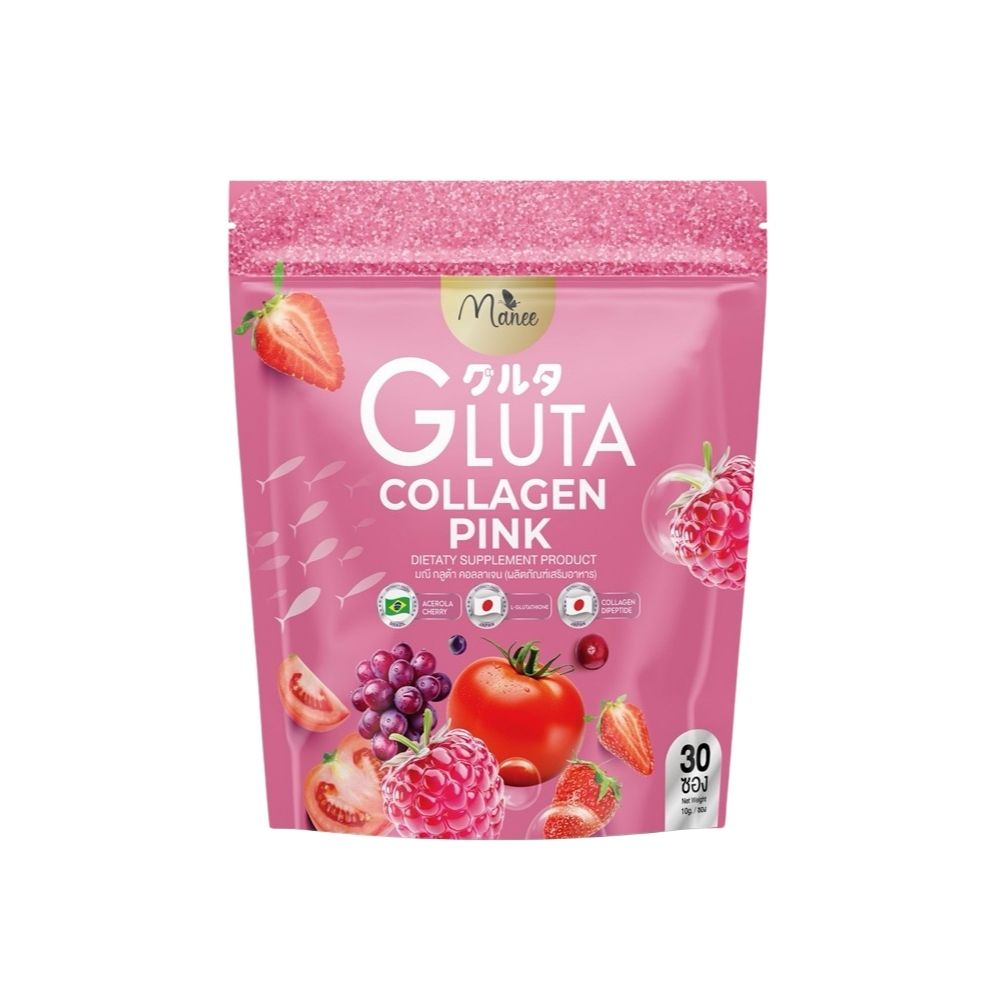 Manee - Gluta Dietary Supplement 30 sachets x 10g (Collagen Pink) | Wholesale Supplement Singapore