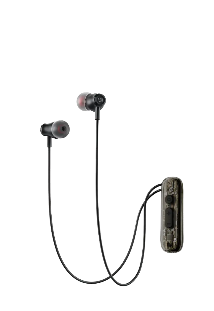 Porodo Soundtec Clear Ton Neckband with ANC Transparent - Black