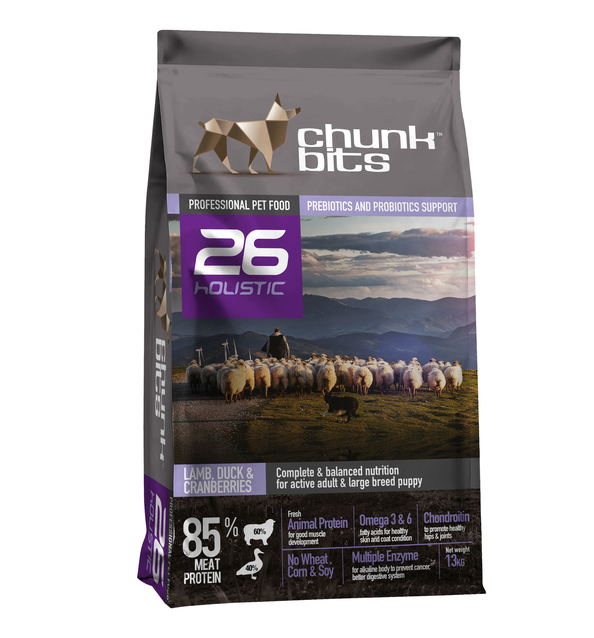 Chunkbits 26 Holistic Lamb, Duck & Cranberries Dog Food_4