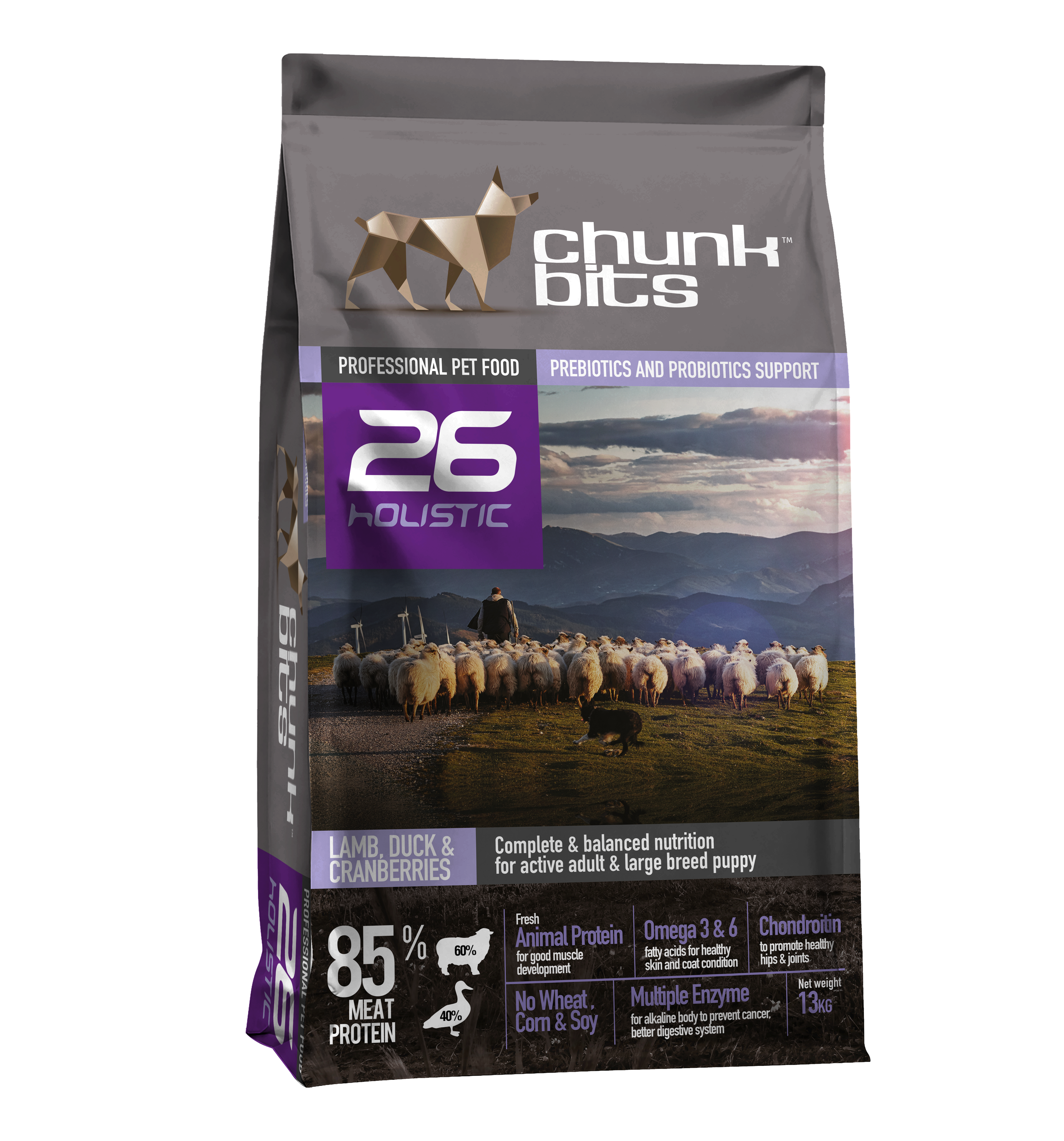 Chunkbits 26 Holistic Lamb, Duck & Cranberries Dog Food_4