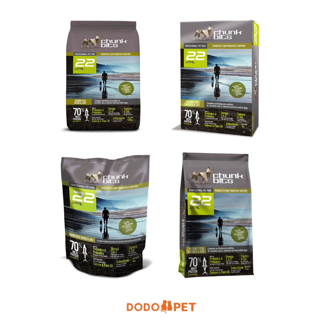 Chunkbits 22 Vital Marine Fish, Tapioca & Oat Dog Food_0
