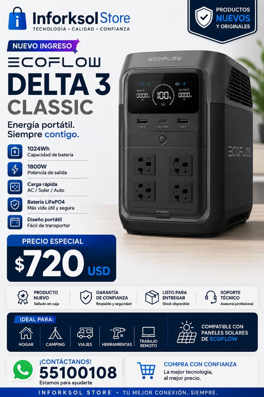  EcoFlow Delta 3 Classic – Nueva en caja a estrenar