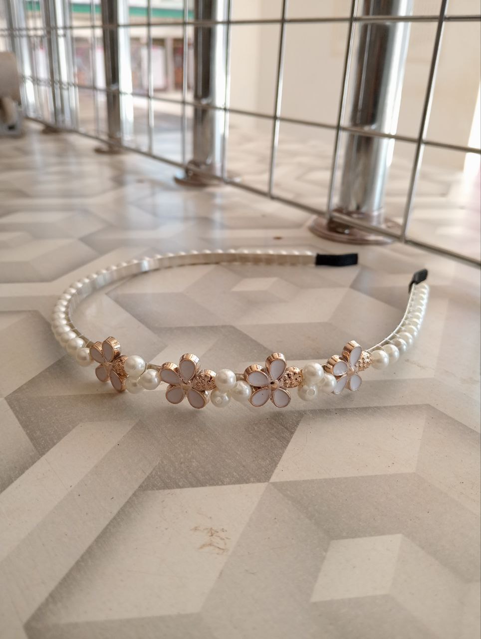 Pearl Flower Headband/Pushback