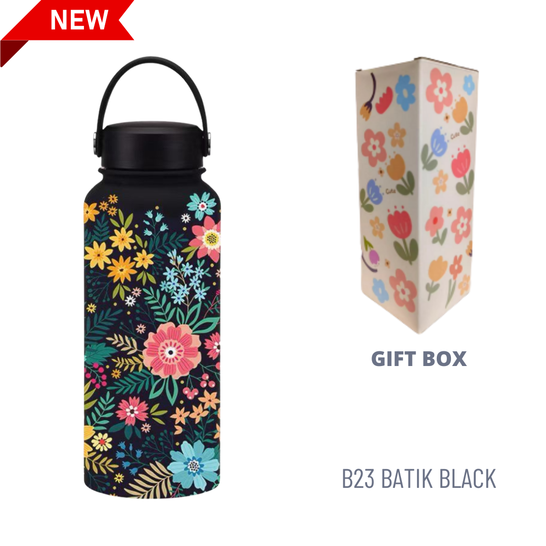 1000ML 3D FLORAL THUMBLER THERMOS BOTTLE_24