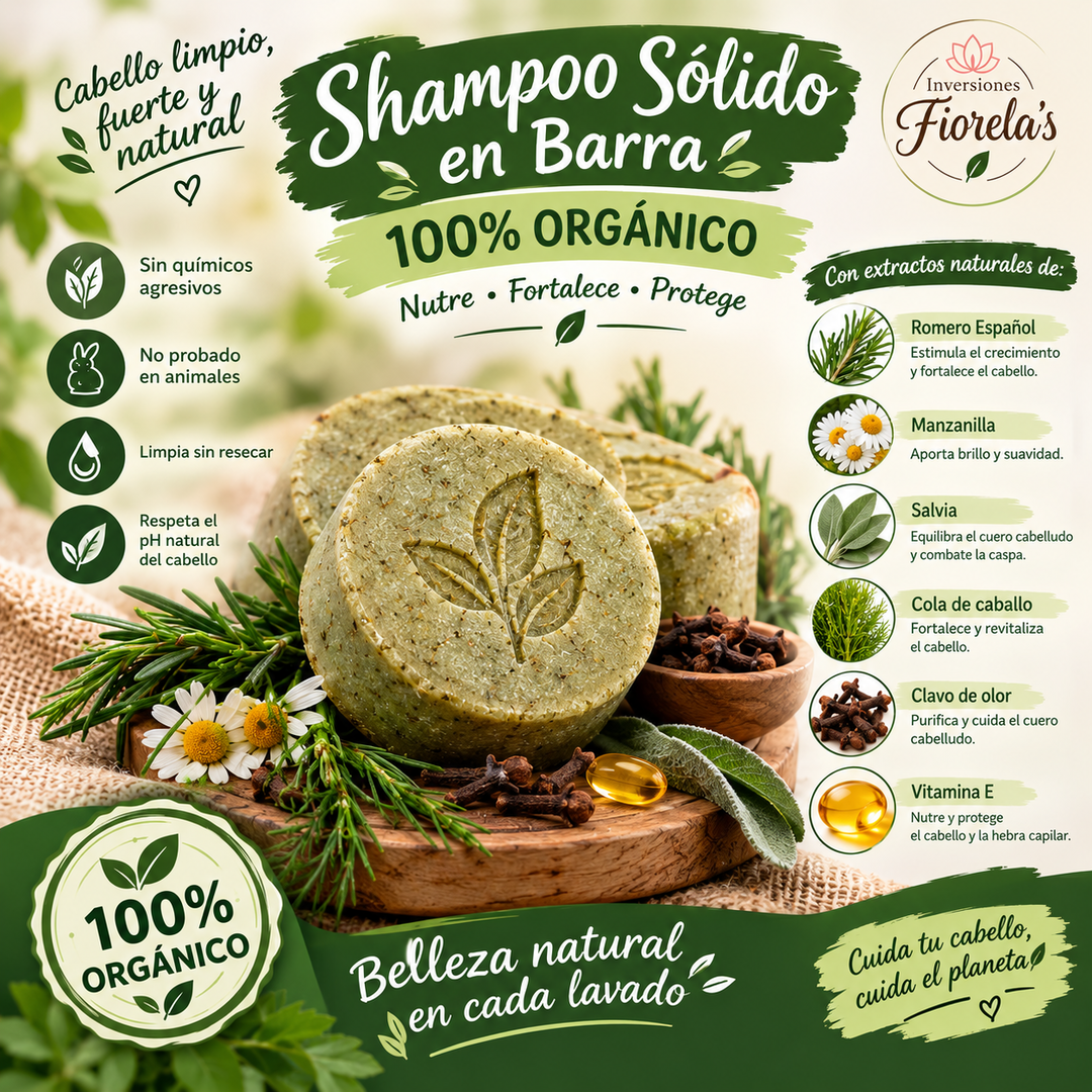 Shampoo sólido Natural. Anticaida.