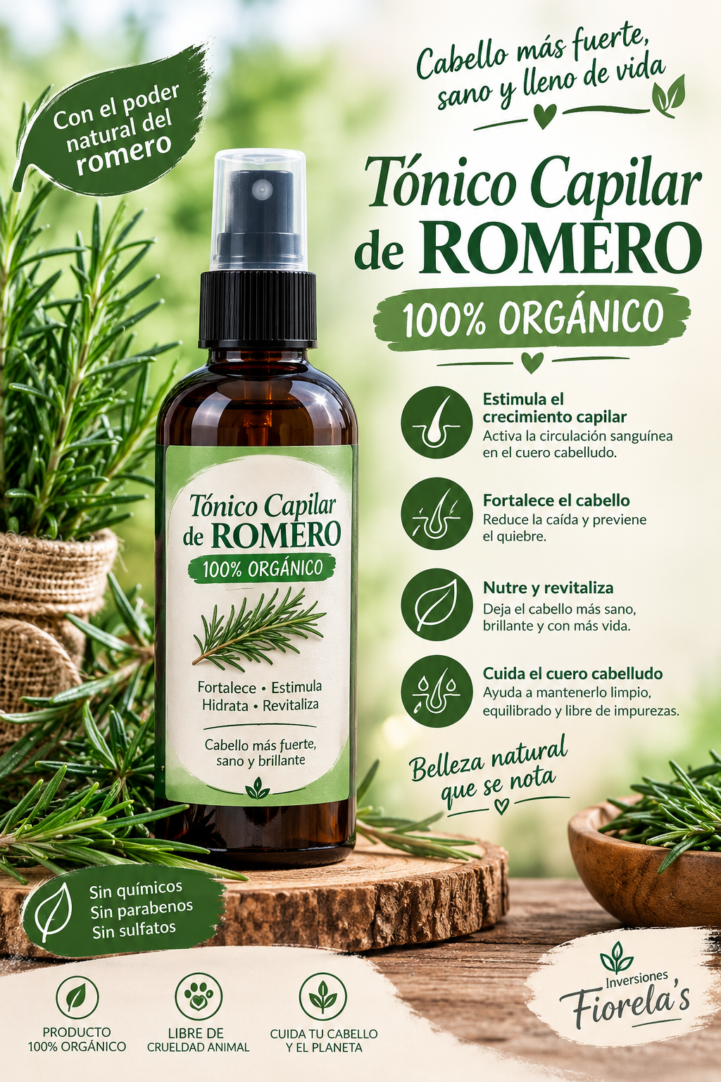 Tonico Capilar para cabello. Romero_0