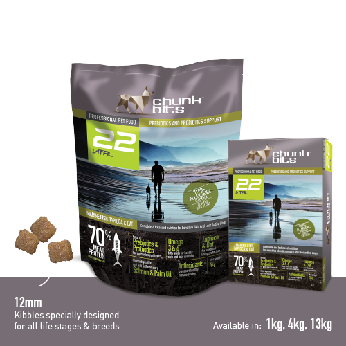 Chunkbits Vital 22 Marine Fish, Tapioca & Oat Dog Food
