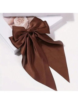 Medium Bow Hair Clips Brown