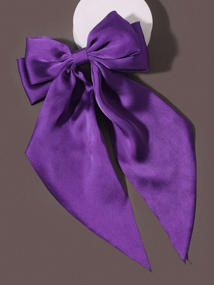 Medium Bow Hair Clips Purple_0