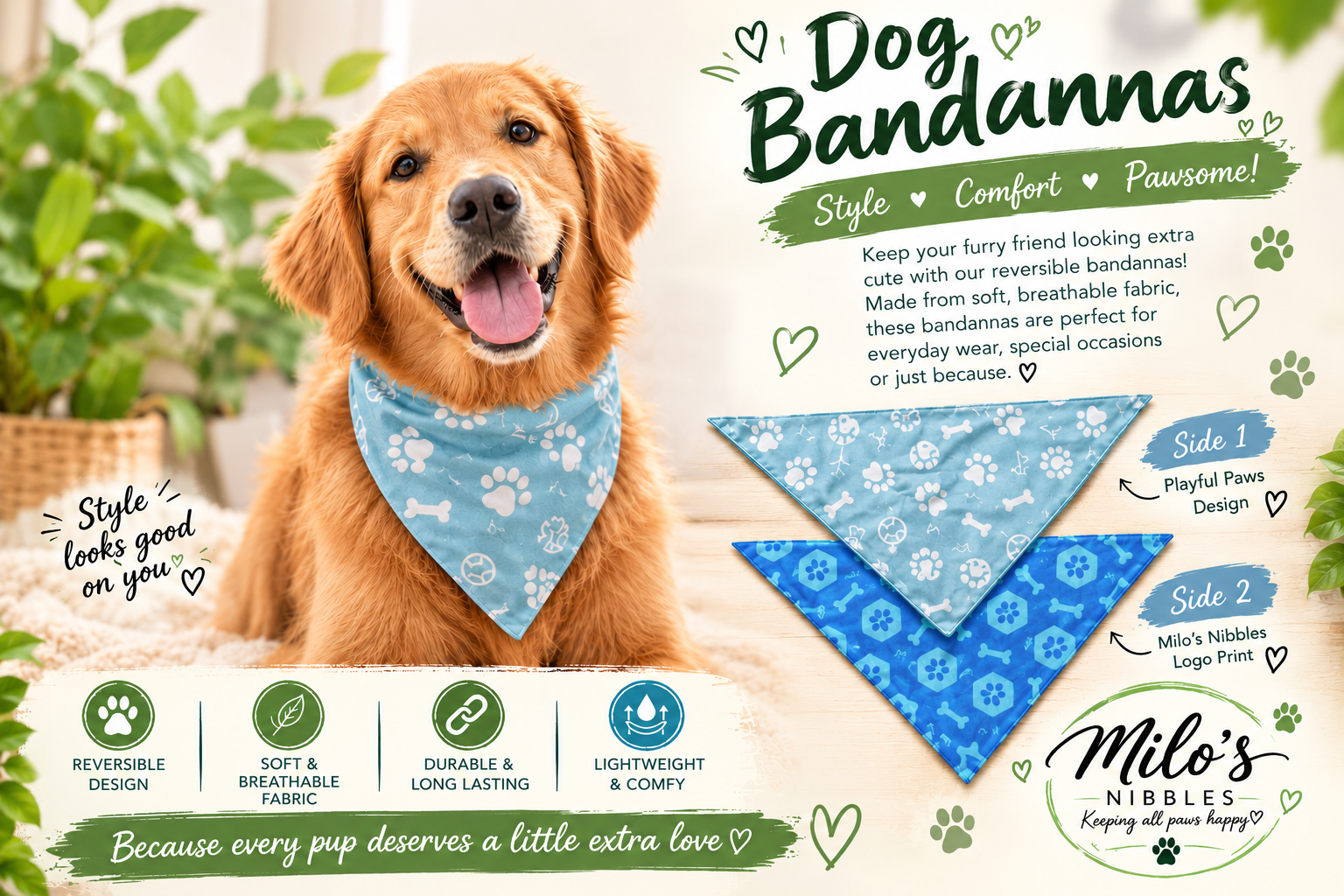 Dubbel Sided Blue Bandanna_0