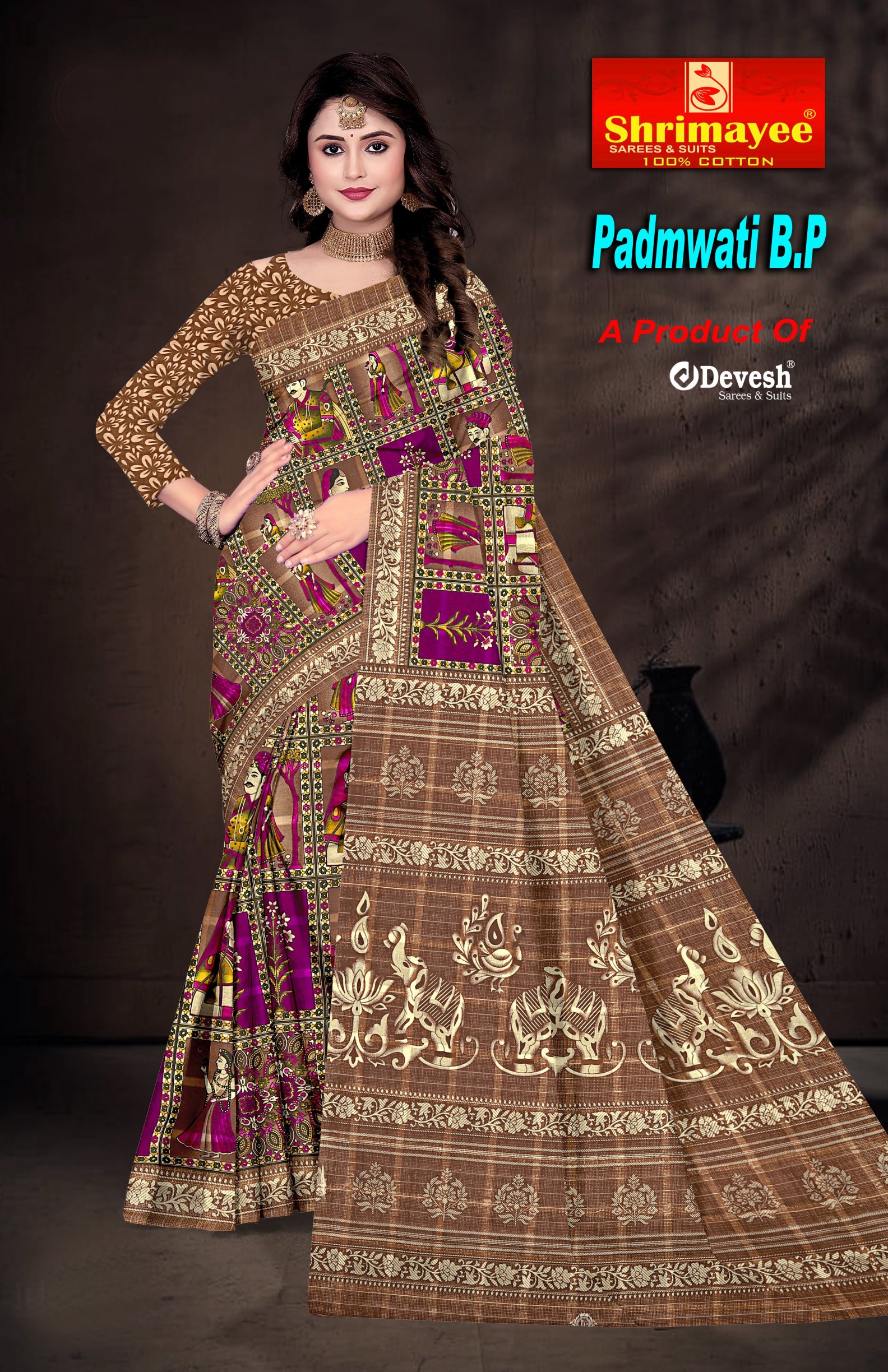 Padmavati with blouse piece (pack of 8)_3