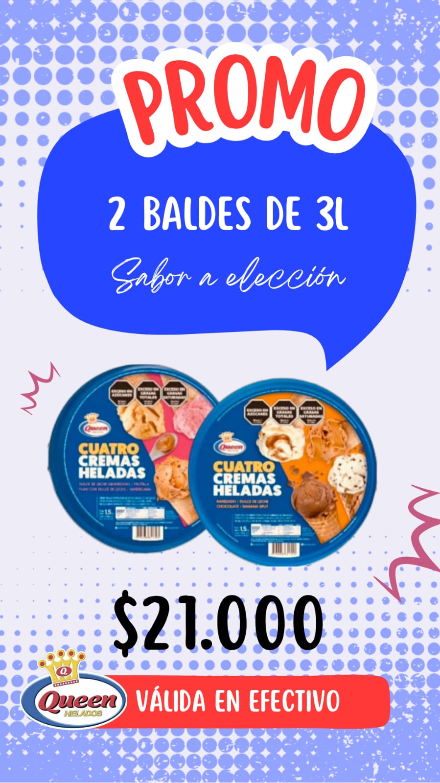 PROMO QUEEN 2 BALDES 3L