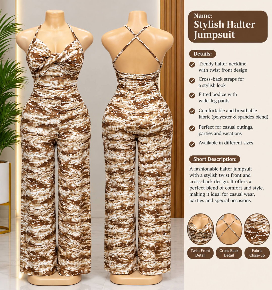 Stylish Halter Jumpsuit