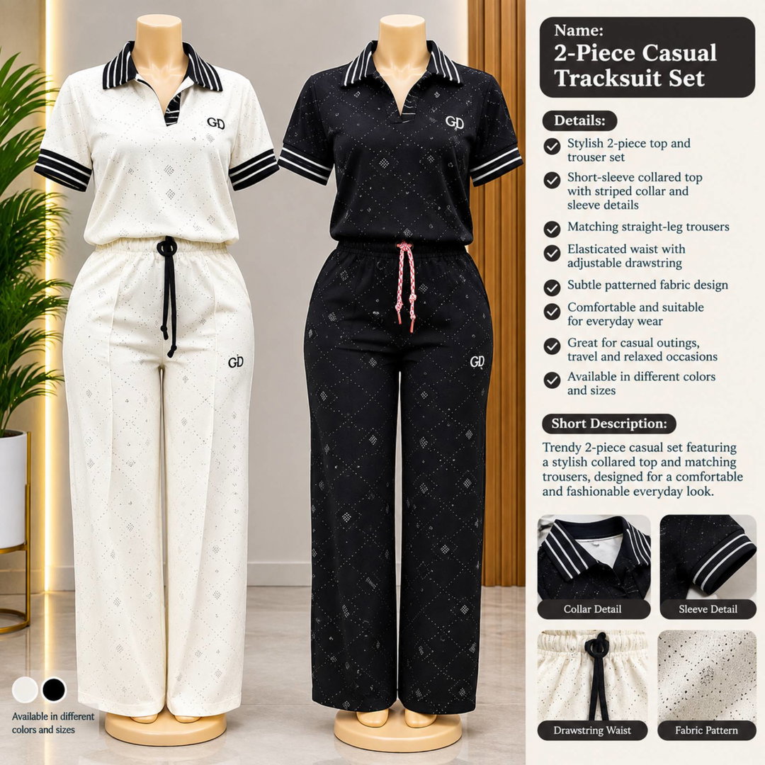 2-Piece Casual Tracksuit Set