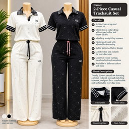 2-Piece Casual Tracksuit Set