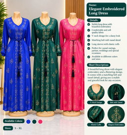Elegant Embroidered Long Dress