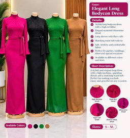 Elegant Long Bodycon Dress