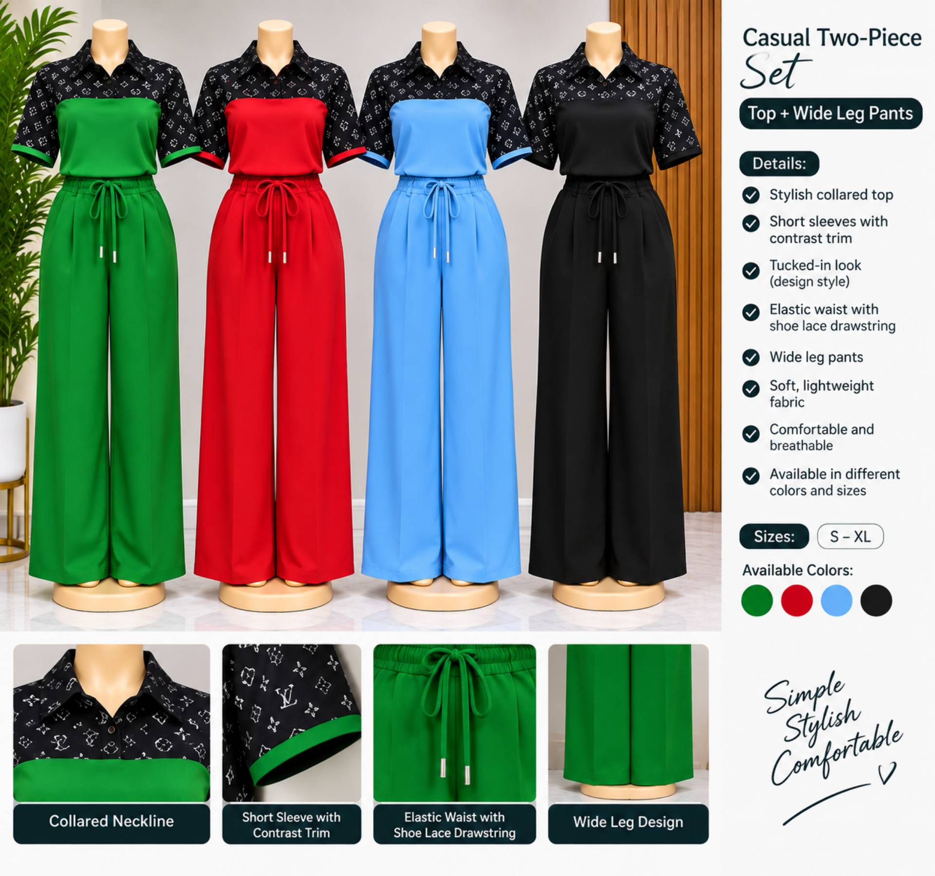 Stylish 2-Piece Wide-Leg Set_0