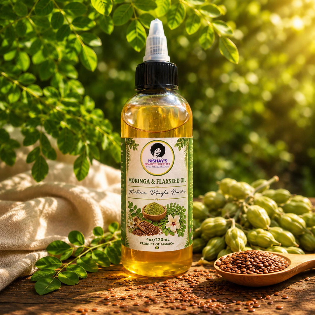 Moringa & Flaxseed Oil- For easier detangling, softer and more moisturised hair.