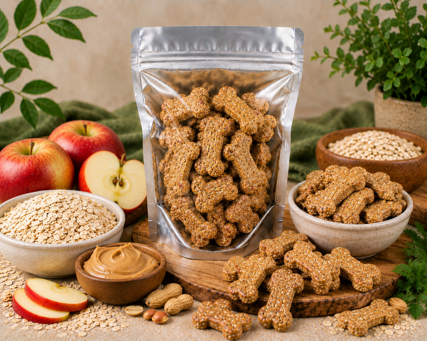 Apple, Peanut Butter & Oats Biscuits _0